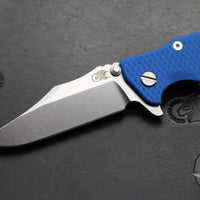 Hinderer Eklipse 3.5"- Bowie Edge- Battle Blue Ti And Blue G-10 Handle- Stonewash S45VN Blade