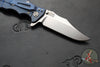 Hinderer Eklipse 3.5"- Bowie Edge- Battle Blue Ti And Blue G-10 Handle- Stonewash S45VN Blade