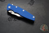 Hinderer Eklipse 3.5"- Bowie Edge- Battle Blue Ti And Blue G-10 Handle- Stonewash S45VN Blade