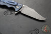 Hinderer Eklipse 3.5"- Bowie Edge- Battle Blue Ti And Blue G-10 Handle- Working Finish S45VN Blade