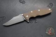 Hinderer Eklipse 3.5"- Bowie Edge- Battle Blue Ti And FDE G-10 Handle- Working Finish S45VN Blade