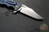 Hinderer Eklipse 3.5"- Bowie Edge- Battle Blue Ti And OD Green G-10 Handle- Stonewash S45VN Blade