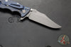 Hinderer Eklipse 3.5"- Bowie Edge- Battle Blue Ti And OD Green G-10 Handle- Working Finish S45VN Blade