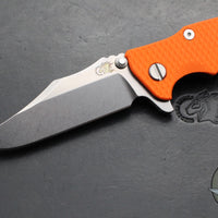 Hinderer Eklipse 3.5"- Bowie Edge- Battle Blue Ti And Orange G-10 Handle- Stonewash S45VN Blade