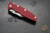 Hinderer Eklipse 3.5"- Bowie Edge- Battle Blue Ti And Red G-10 Handle- Working Finish S45VN Blade