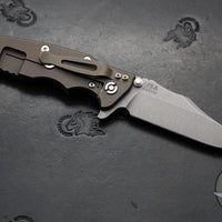 Hinderer Eklipse 3.5"- Bowie Edge- Battle Bronze Ti And Black G-10 Handle- Working Finish S45VN Blade