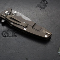 Hinderer Eklipse 3.5"- Bowie Edge- Battle Bronze Ti And Black G-10 Handle- Working Finish S45VN Blade