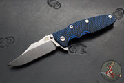 Hinderer Eklipse 3.5"- Bowie Edge- Battle Bronze Ti And BlueBlack G-10 Handle- Stonewash S45VN Blade