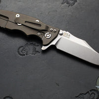 Hinderer Eklipse 3.5"- Bowie Edge- Battle Bronze Ti And BlueBlack G-10 Handle- Stonewash S45VN Blade