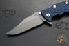 Hinderer Eklipse 3.5"- Bowie Edge- Battle Bronze Ti And BlueBlack G-10 Handle- Working Finish S45VN Blade