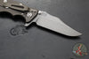 Hinderer Eklipse 3.5"- Bowie Edge- Battle Bronze Ti And BlueBlack G-10 Handle- Working Finish S45VN Blade