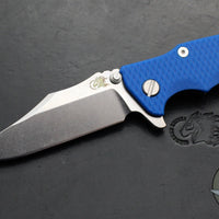 Hinderer Eklipse 3.5"- Bowie Edge- Battle Bronze Ti And Blue G-10 Handle- Stonewash S45VN Blade