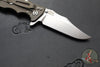 Hinderer Eklipse 3.5"- Bowie Edge- Battle Bronze Ti And Blue G-10 Handle- Stonewash S45VN Blade