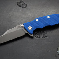 Hinderer Eklipse 3.5"- Bowie Edge- Battle Bronze Ti And Blue G-10 Handle- Working Finish S45VN Blade