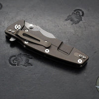 Hinderer Eklipse 3.5"- Bowie Edge- Battle Bronze Ti And Blue G-10 Handle- Working Finish S45VN Blade