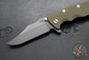 Hinderer Eklipse 3.5"- Bowie Edge- Battle Bronze Ti And OD Green G-10 Handle- Working Finish S45VN Blade