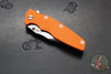 Hinderer Eklipse 3.5"- Bowie Edge- Battle Bronze Ti And Orange G-10 Handle- Stonewash S45VN Blade