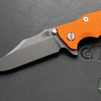 Hinderer Eklipse 3.5"- Bowie Edge- Battle Bronze Ti And Orange G-10 Handle- Working Finish S45VN Blade