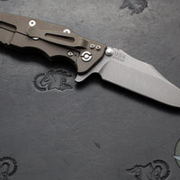 Hinderer Eklipse 3.5"- Bowie Edge- Battle Bronze Ti And Orange G-10 Handle- Working Finish S45VN Blade