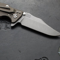 Hinderer Eklipse 3.5"- Bowie Edge- Battle Bronze Ti And Orange G-10 Handle- Working Finish S45VN Blade