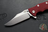 Hinderer Eklipse 3.5"- Bowie Edge- Battle Bronze Ti And Red G-10 Handle- Stonewash S45VN Blade