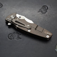 Hinderer Eklipse 3.5"- Bowie Edge- Battle Bronze Ti And Red G-10 Handle- Stonewash S45VN Blade