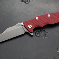 Hinderer Eklipse 3.5"- Bowie Edge- Battle Bronze Ti And Red G-10 Handle- Working Finish S45VN Blade