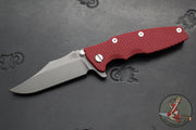 Hinderer Eklipse 3.5"- Bowie Edge- Battle Bronze Ti And Red G-10 Handle- Working Finish S45VN Blade