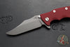 Hinderer Eklipse 3.5"- Bowie Edge- Battle Bronze Ti And Red G-10 Handle- Working Finish S45VN Blade