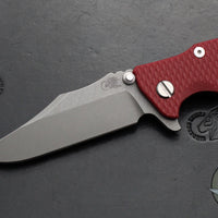 Hinderer Eklipse 3.5"- Bowie Edge- Battle Bronze Ti And Red G-10 Handle- Working Finish S45VN Blade