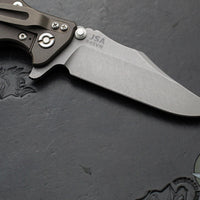 Hinderer Eklipse 3.5"- Bowie Edge- Battle Bronze Ti And Red G-10 Handle- Working Finish S45VN Blade