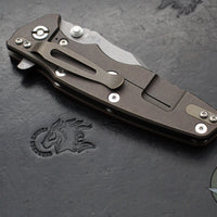 Hinderer Eklipse 3.5"- Bowie Edge- Battle Bronze Ti And Red G-10 Handle- Working Finish S45VN Blade