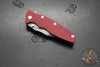 Hinderer Eklipse 3.5"- Bowie Edge- Battle Bronze Ti And Red G-10 Handle- Working Finish S45VN Blade