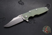 Hinderer Eklipse 3.5"- Bowie Edge- Battle Bronze Ti And Translucent Green G-10 Handle- Stonewash S45VN Blade