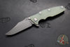 Hinderer Eklipse 3.5"- Bowie Edge- Battle Bronze Ti And Translucent Green G-10 Handle- Working Finish S45VN Blade