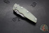 Hinderer Eklipse 3.5"- Bowie Edge- Battle Bronze Ti And Translucent Green G-10 Handle- Working Finish S45VN Blade