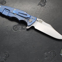 Hinderer Eklipse 3.5"- Bowie Edge- Stonewash Blue Finished Ti And Various G-10 Handles- Stonewash S45VN Blade