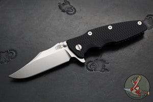 Hinderer Eklipse 3.5"- Bowie Edge- Stonewash Blue Finished Ti And Black G-10 Handle- Stonewash S45VN Blade