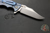 Hinderer Eklipse 3.5"- Bowie Edge- Stonewash Blue Finished Ti And Black G-10 Handle- Stonewash S45VN Blade