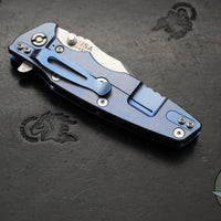 Hinderer Eklipse 3.5"- Bowie Edge- Stonewash Blue Finished Ti And Black G-10 Handle- Stonewash S45VN Blade