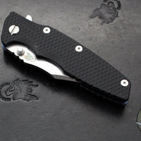 Hinderer Eklipse 3.5"- Bowie Edge- Stonewash Blue Finished Ti And Black G-10 Handle- Stonewash S45VN Blade