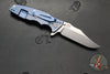 Hinderer Eklipse 3.5"- Bowie Edge- Stonewash Blue Finished Ti And Black G-10 Handle- Stonewash S45VN Blade