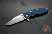 Hinderer Eklipse 3.5"- Bowie Edge- Stonewash Blue Finished Ti And BlueBlack G-10 Handle- Stonewash S45VN Blade