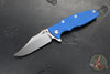 Hinderer Eklipse 3.5"- Bowie Edge- Stonewash Blue Finished Ti And Various G-10 Handles- Stonewash S45VN Blade