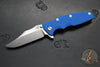 Hinderer Eklipse 3.5"- Bowie Edge- Stonewash Blue Finished Ti And Blue G-10 Handle- Stonewash S45VN Blade