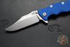 Hinderer Eklipse 3.5"- Bowie Edge- Stonewash Blue Finished Ti And Blue G-10 Handle- Stonewash S45VN Blade