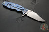 Hinderer Eklipse 3.5"- Bowie Edge- Stonewash Blue Finished Ti And Blue G-10 Handle- Stonewash S45VN Blade