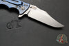 Hinderer Eklipse 3.5"- Bowie Edge- Stonewash Blue Finished Ti And Blue G-10 Handle- Stonewash S45VN Blade