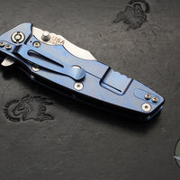 Hinderer Eklipse 3.5"- Bowie Edge- Stonewash Blue Finished Ti And Blue G-10 Handle- Stonewash S45VN Blade