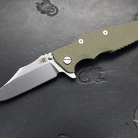 Hinderer Eklipse 3.5"- Bowie Edge- Stonewash Blue Finished Ti And Various G-10 Handles- Stonewash S45VN Blade